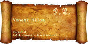 Venesz Milos névjegykártya